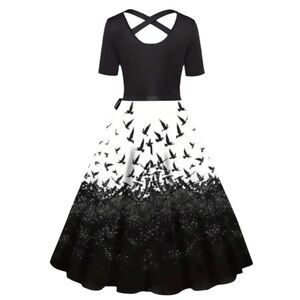 Gothic crow bird a-line dress XXL